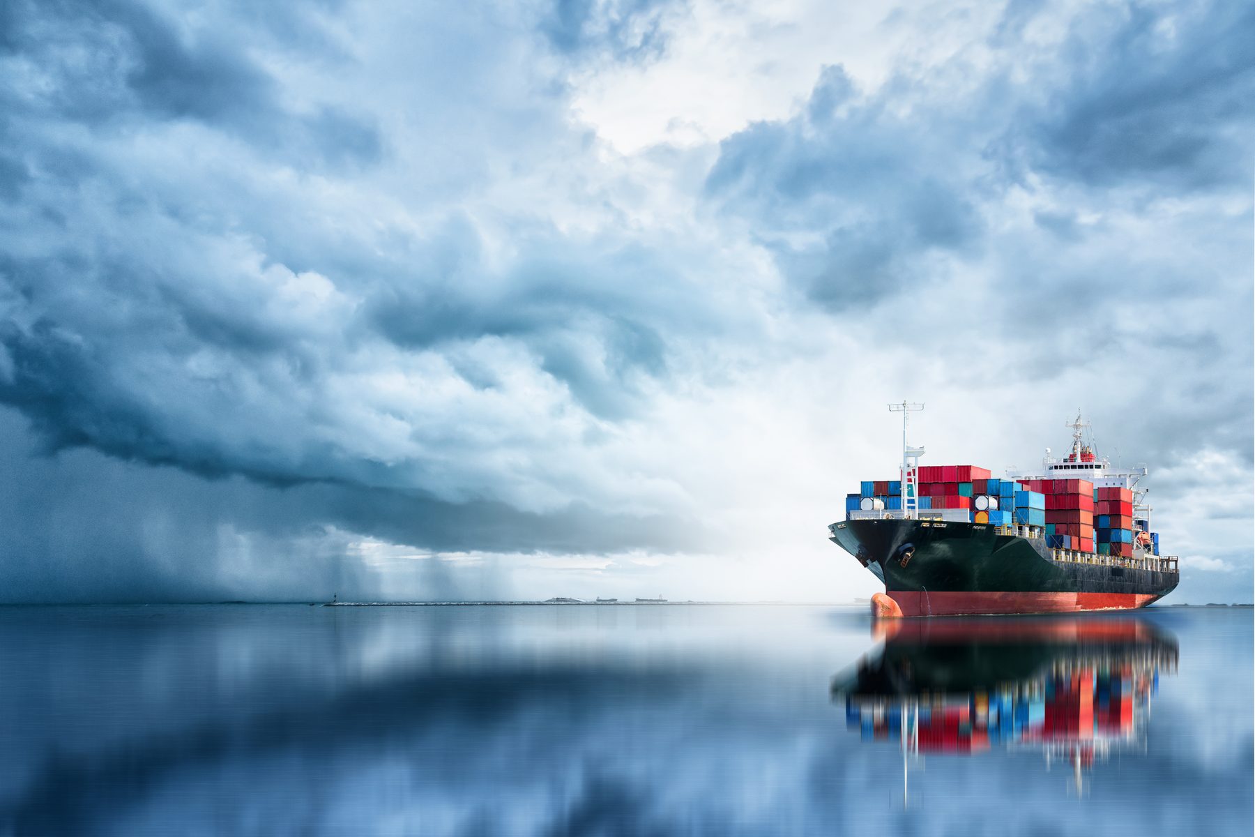 Container vessel at sea - full container service to Panama