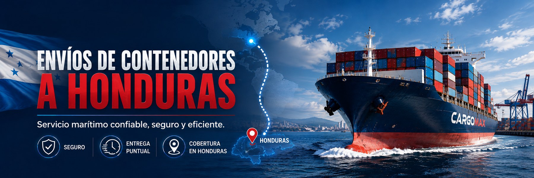Envío de contenedores a Honduras con Cargomax - servicio marítimo confiable, seguro y con cobertura en Honduras